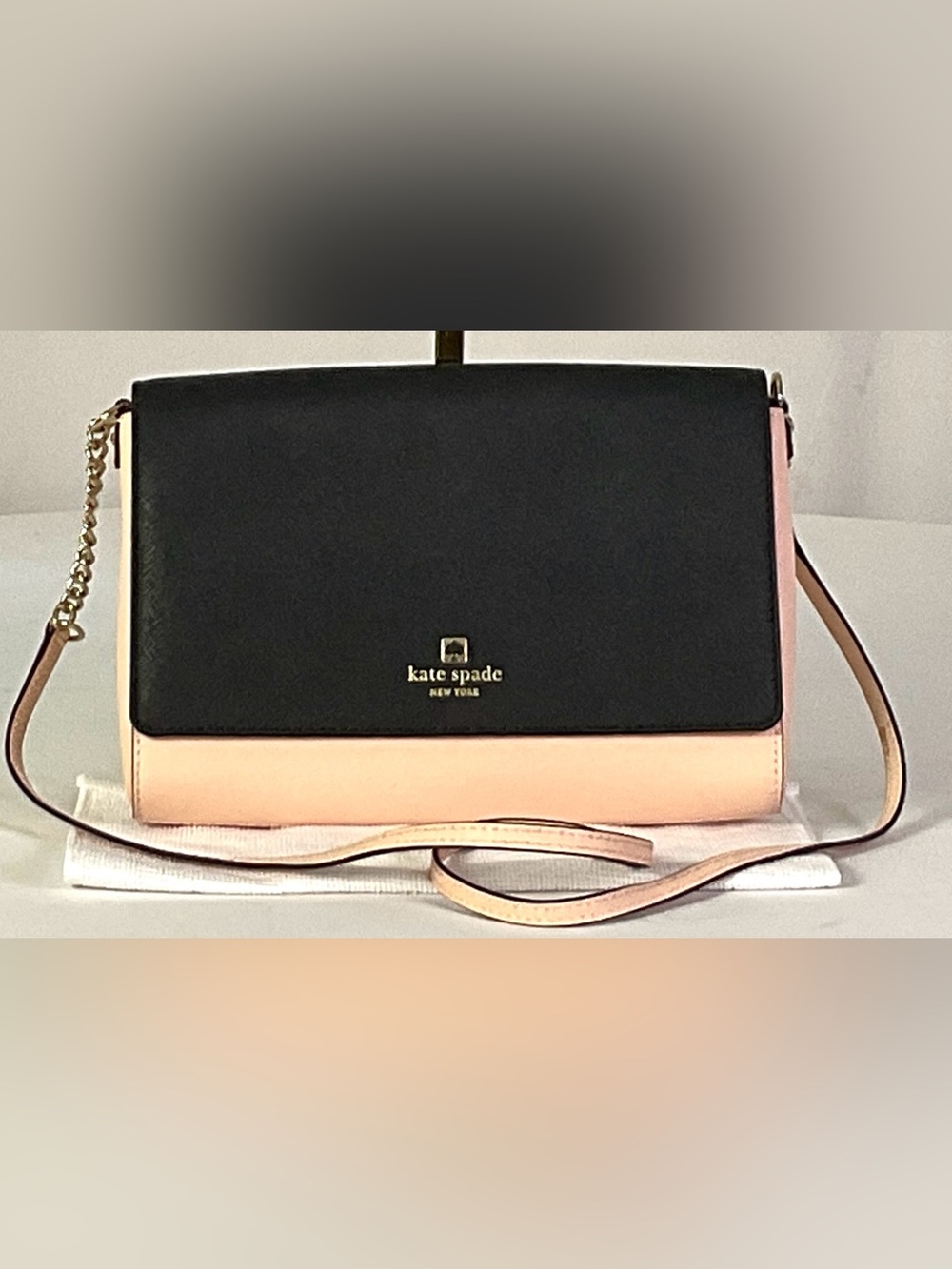 NWOT-Kate Spade, Charlotte Street, pale pink/black, 
 leather-Crossbody bag